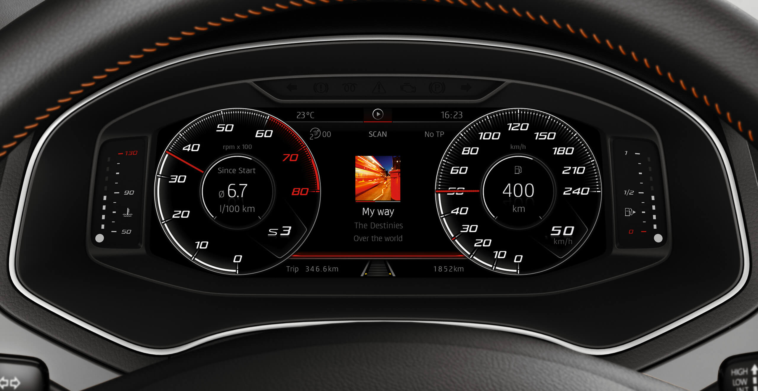 SEAT Ibiza Beats digital cluster with radio screen